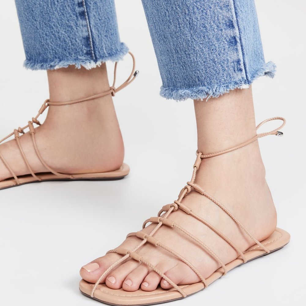 NWT Schutz Faux Leather Strappy Tie Tita Sandals